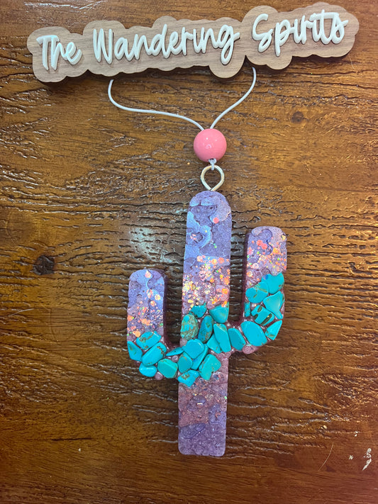 Cactus with stones and glitter